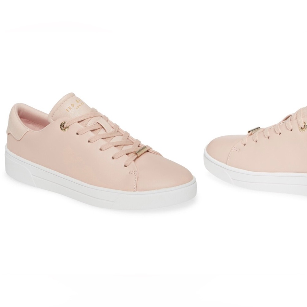 TED BAKER Indre Low Top Sneaker Light Pink Leather ,Size 7.5